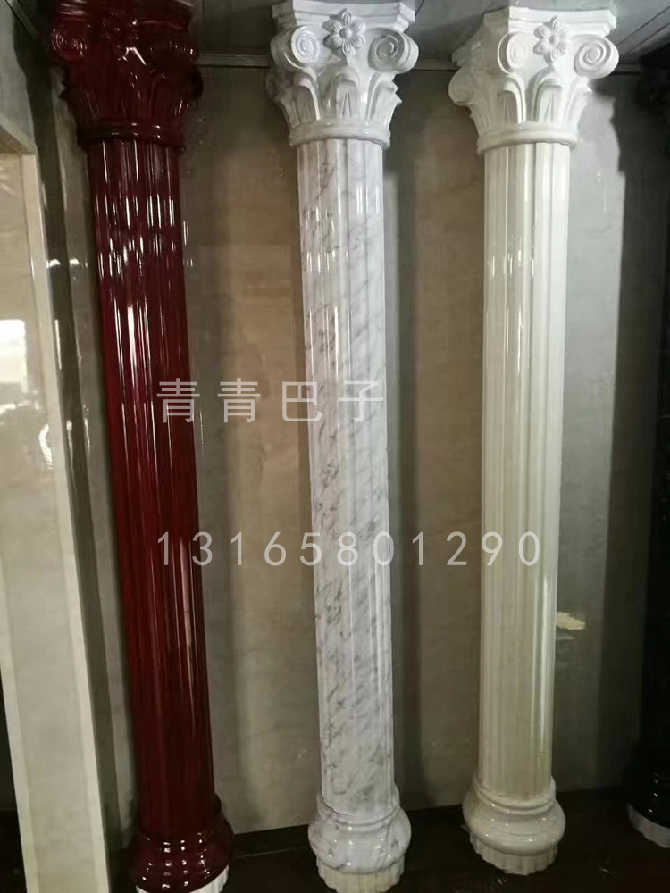 欧式仿大理石罗马柱圆柱子门套背景墙边装饰框线石塑半圆罗马柱