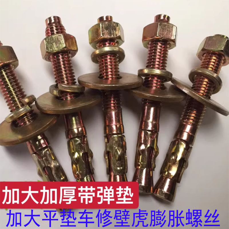 国标车修壁虎膨胀螺丝电梯专用膨胀螺栓拉爆大平垫弹垫镀彩锌白锌