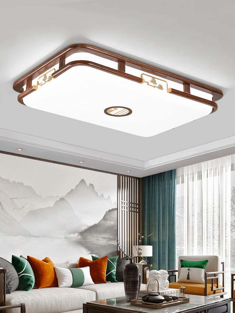新中式吸顶灯led客厅灯金丝檀木实木餐厅卧室中国风仿古灯具套餐