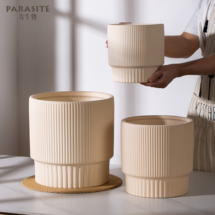 简约陶瓷花盆室内地面家用客厅大号植物种植盆大口径盆发财树陶盆