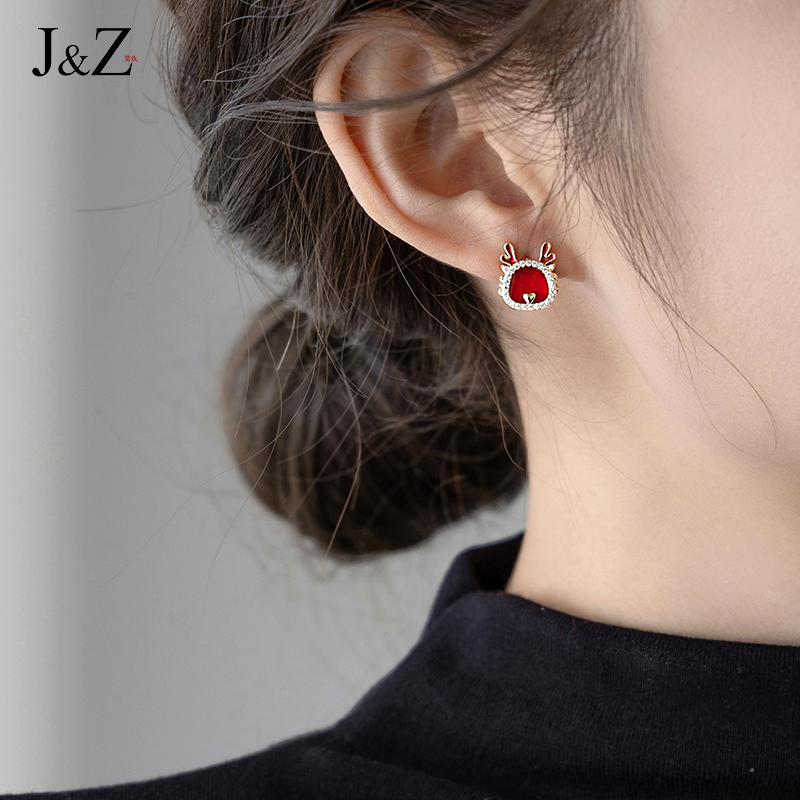 2024红色龙年过年新年无耳洞耳夹