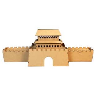 创意古代建筑手工房子古城墙楼塔楼小屋拼插模型儿童diy纸板玩具