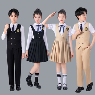 儿童中小学生学院风六一大合唱服男女童红色爱国朗诵比赛演出服春