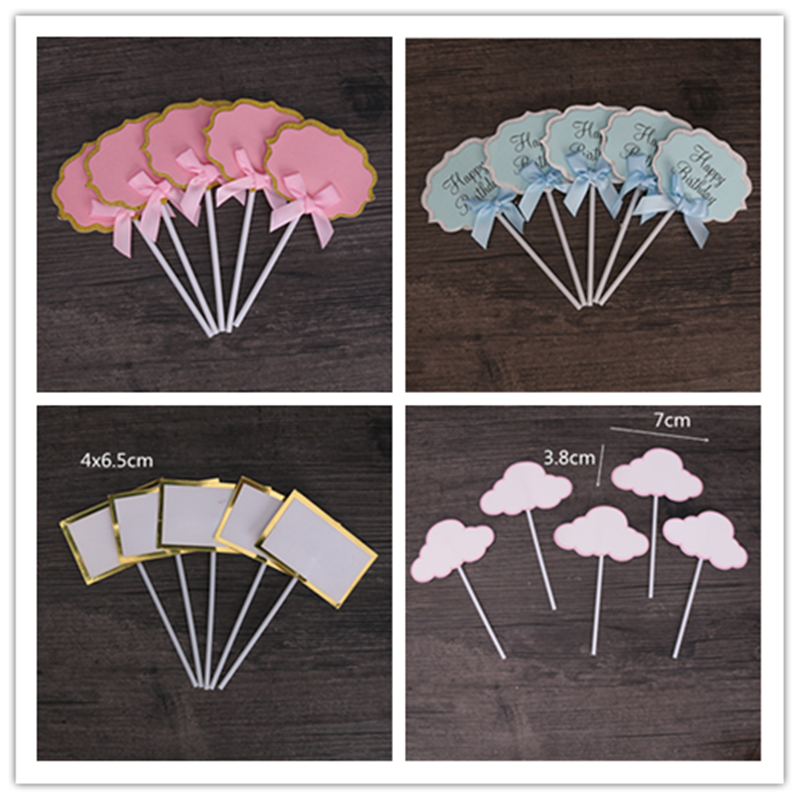 可写字生日卡片空白兔子蛋糕插旗