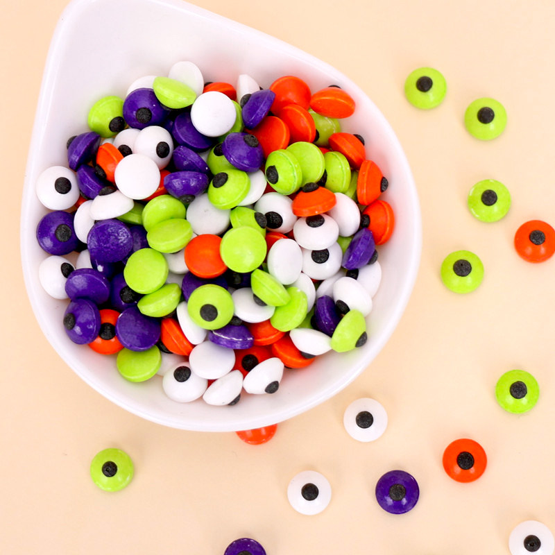 烘焙蛋糕糖珠创意大小眼睛糖万圣节DIY可爱彩色糖果饼干装饰点缀