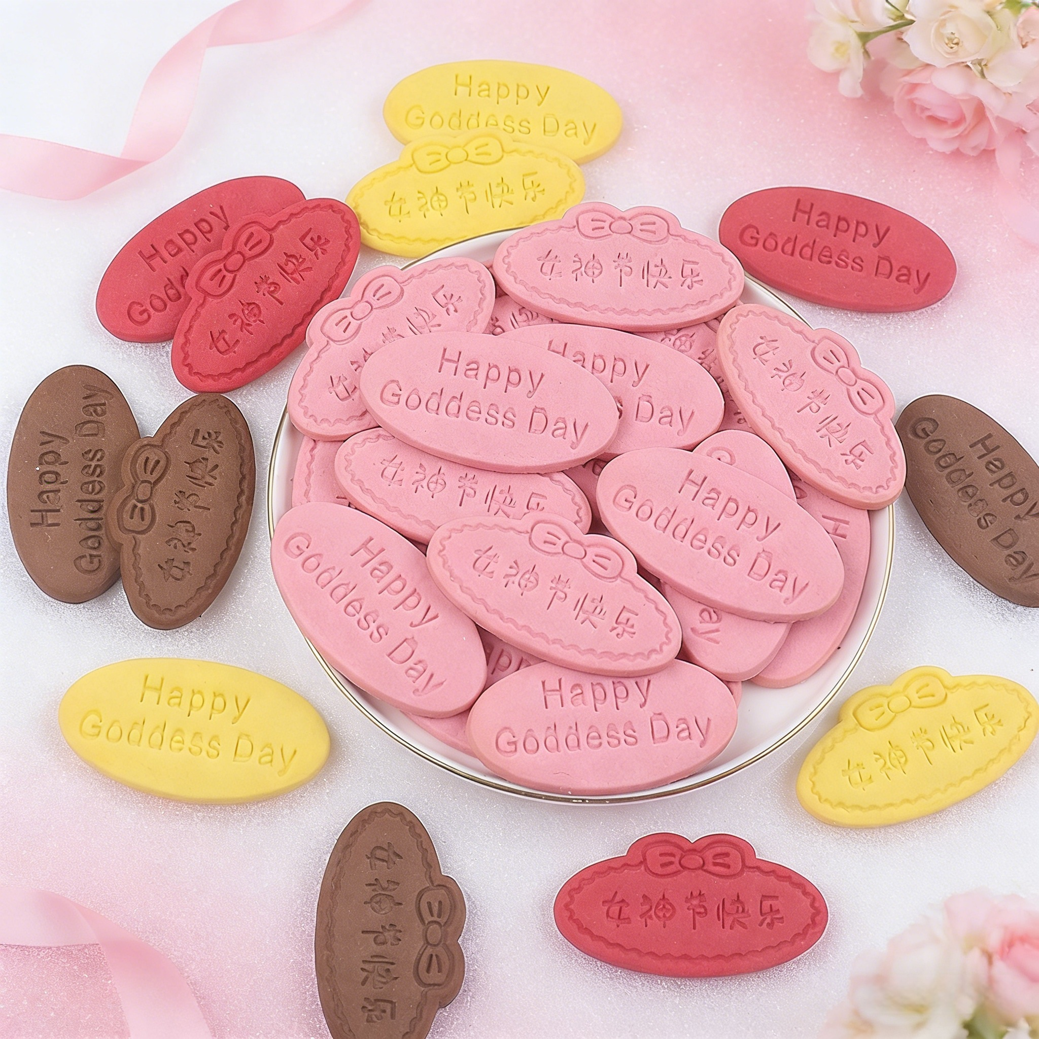 女神节快乐网红新款椭圆形饼干蛋糕装饰甜品纸杯女神祝福插件装扮,节庆用品/礼品,蛋糕/烘焙装饰用品,淘宝优惠券,粉丝福利购,淘宝优惠卷