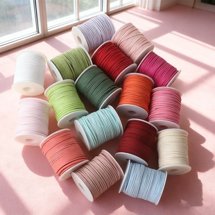 鹿皮绳子多颜色3mm绳子50码生日鲜花丝带绑带惊喜礼物盒绑带装饰