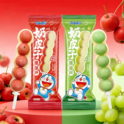 【新品】世界风情x哆啦A梦联名款奶皮子糖葫芦冰淇淋牛乳山楂雪糕