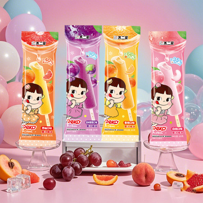 【新品】不二家冰淇淋巨峰葡萄香橙口味棒冰白桃西柚冰激凌冷饮