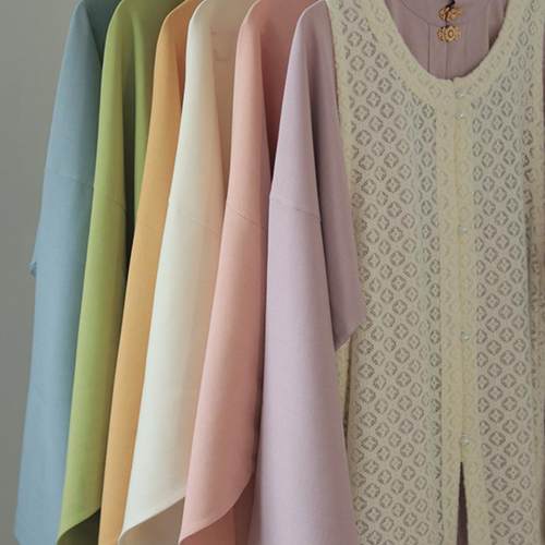 彩虹弓袋袖蕾丝比甲带口带马面裙