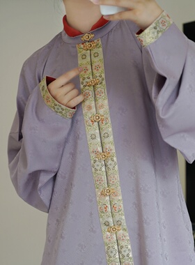 新【多宝兔】弓袋袖马面裙套装两三松立领对襟明制妆花织金弓袋袖