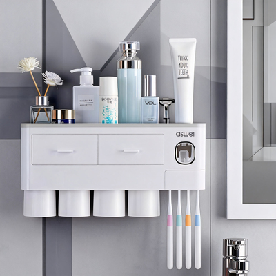 牙杯牙刷置物架壁挂式免打孔高颜值漱口杯刷牙杯挂墙式牙刷架