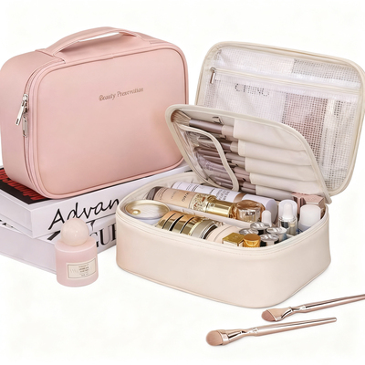 化妆包女2025新款高端大容量便携式收纳分区收纳包手提防水