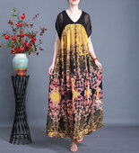 2020年新款 大码 女装 夏阔太太连衣裙天丝印花胖mm显瘦减龄洋气裙子