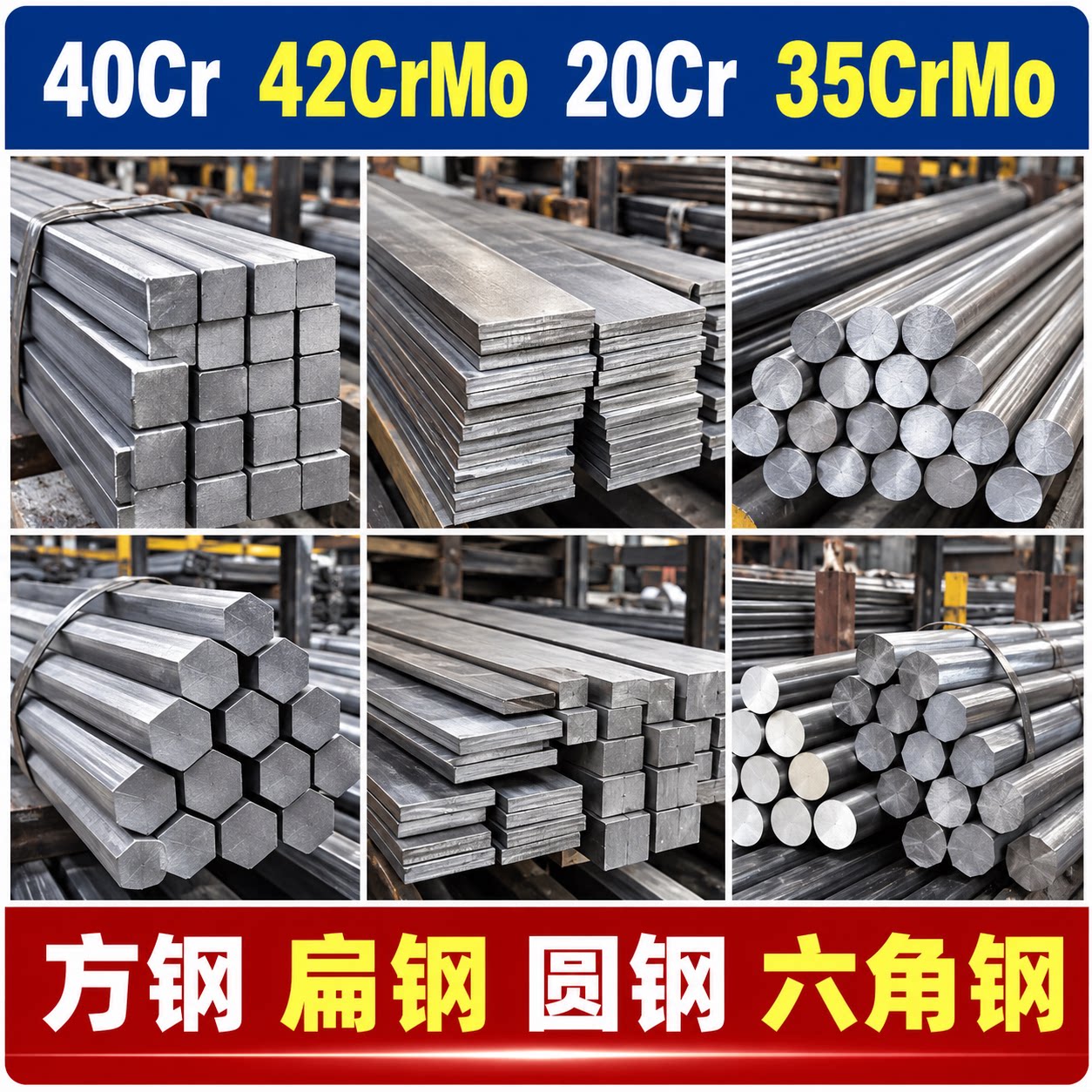 冷拉方钢40cr 42CrMo圆钢扁钢35CrMo六角钢 冷拔光圆20Cr