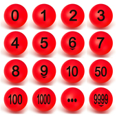 红色乒乓球1 球抽奖彩色数字球带数字球摇号球4厘米 8000数字号码
