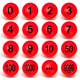 红色乒乓球1 8000数字号码 球抽奖彩色数字球带数字球摇号球4厘米