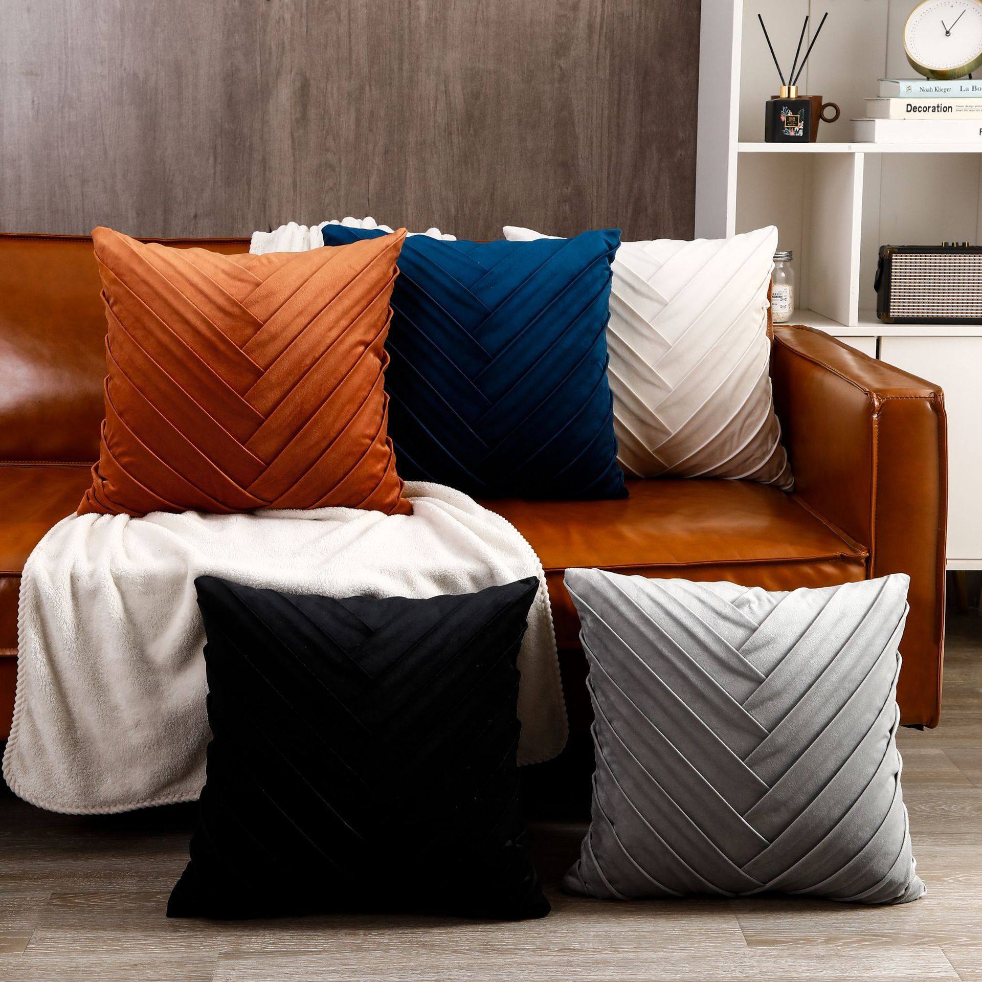 沙发抱枕简约现代方形靠垫可拆洗客厅抱枕套荷兰绒领口沙发腰靠,床上用品,枕套,淘宝优惠券,粉丝福利购,淘宝优惠卷