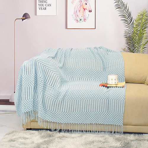 2023新款泡泡毯复古轻奢毛线毯子
