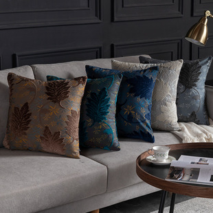 欧式提花割绒抱枕午睡枕床头靠枕午睡床靠背沙发卧室靠垫客厅枕套