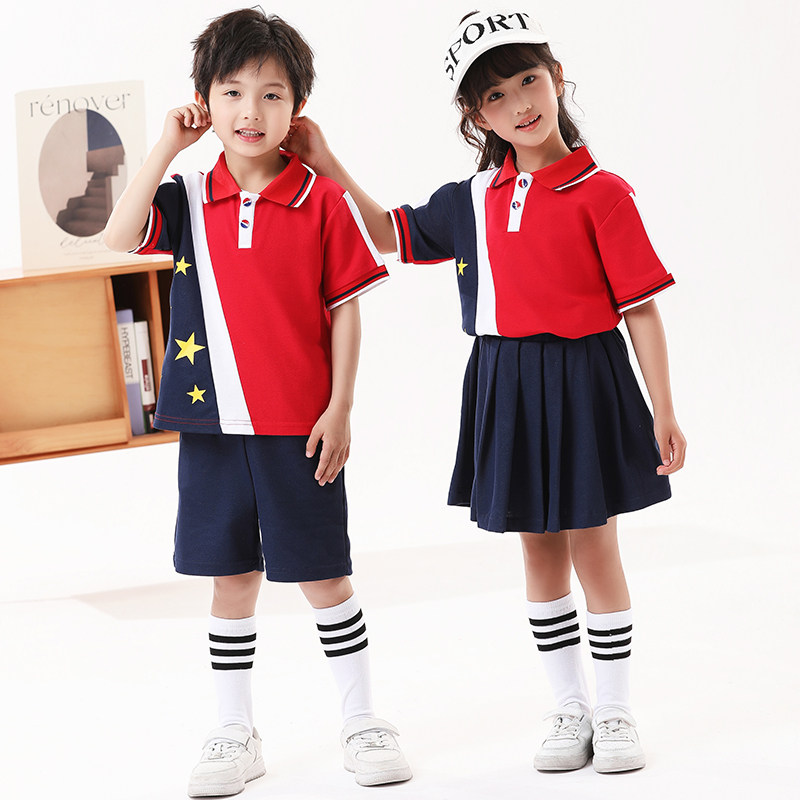 幼儿园园服夏季短袖英伦中国风小学生校服儿童班服六一毕业照服装