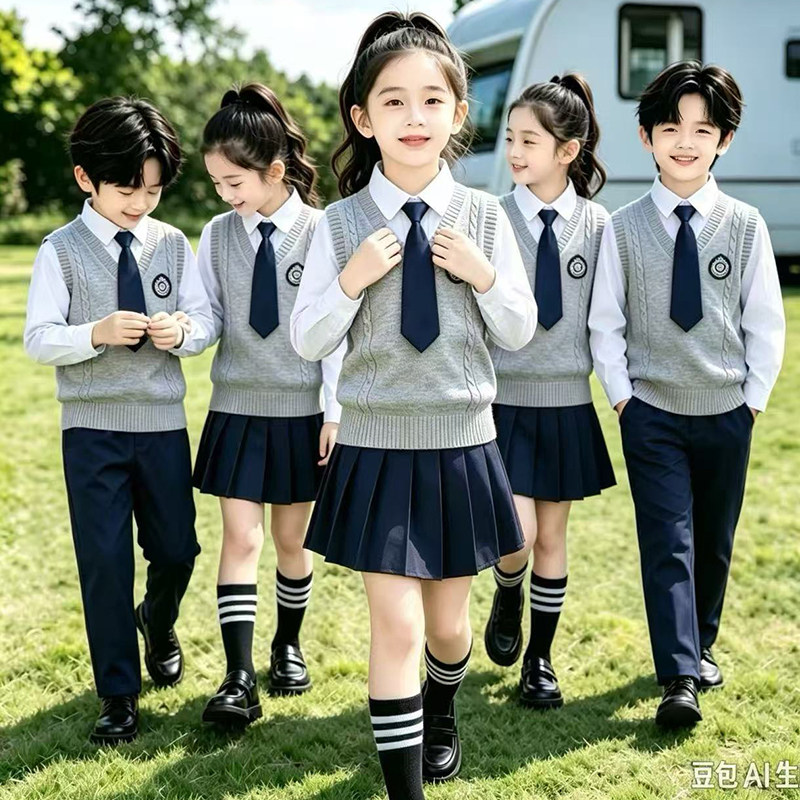 儿童英伦风班服中小学生校服大合唱红歌朗诵演出服元旦运动会套装