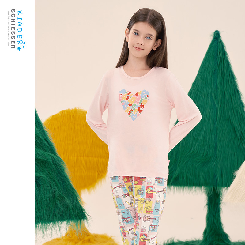 舒雅女童莫代尔家居服套装