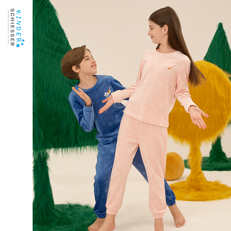 舒雅男童女童家居服套装