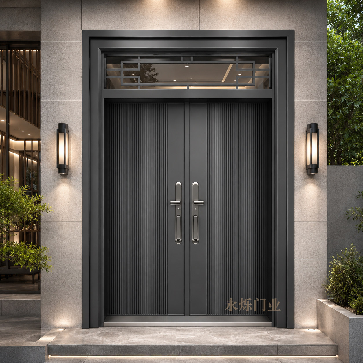 锌合金双开别墅自建房防盗入户门图片
