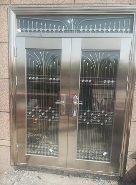 定做不锈钢门304进户防盗大门庭院四开子母带气窗门进户大门