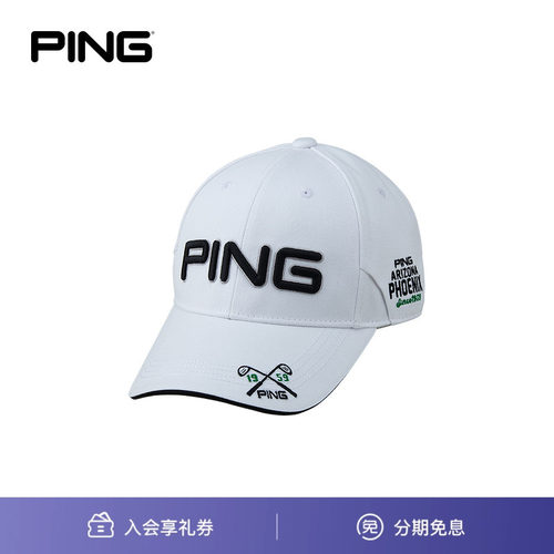 【26新品】PING 日系刺绣魔术贴高尔夫球帽 可固定太阳镜遮阳帽子