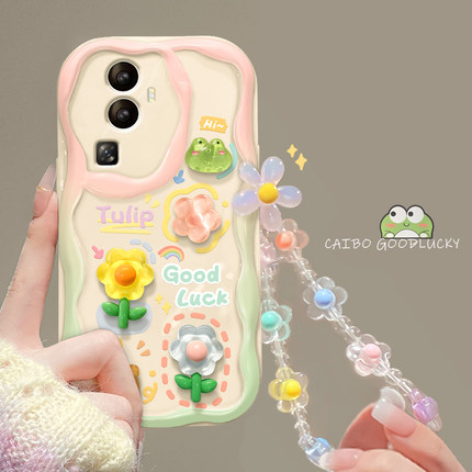 适用opporeno10手机壳reno12/11奶油纹9/8pro+新女款透明findx7/6可爱立体公仔r17/15软硅胶防摔a72/53保护套