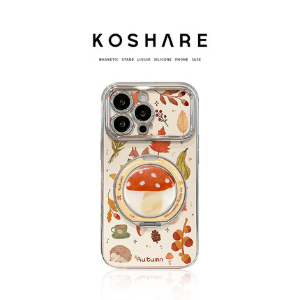 适用小米15Pro手机壳新女款14/13pro电镀视窗12/11秋日动物支架红米k80全包k60/70至尊版软note14硅胶保护套