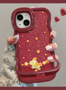 适用华为Nova15Pro手机壳14/13酒红2026本命年新女款Nova12闪粉油画马11ultra隐形双支架10/9软硅胶波浪边套