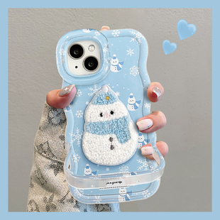 适用华为Nova14Pro手机壳女生13围巾雪人Nova12活力版新款11ultra隐形双支架10/9硅胶波浪边8全包防摔保护套