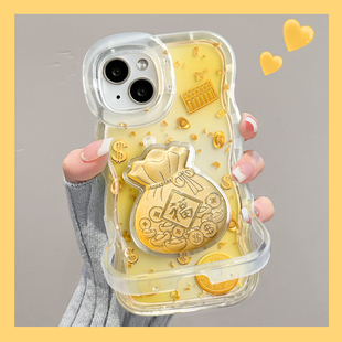 适用苹果17promax手机壳iphone16华为mate70/pura80女magic8元宝福袋reno15/findx9pro隐形双支架x300小米17