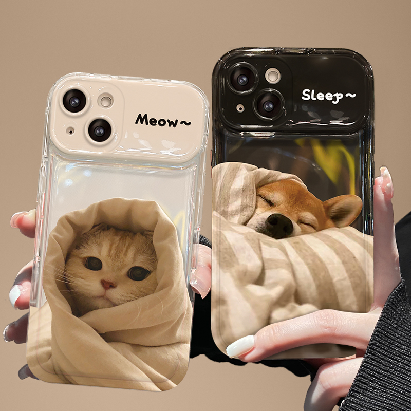 2022新品，可爱猫狗挂坠盖镜子手机壳