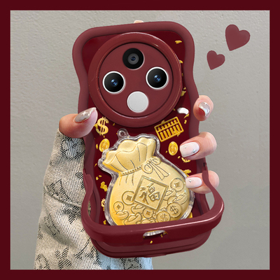 适用vivoY金箔福袋双支架手机壳