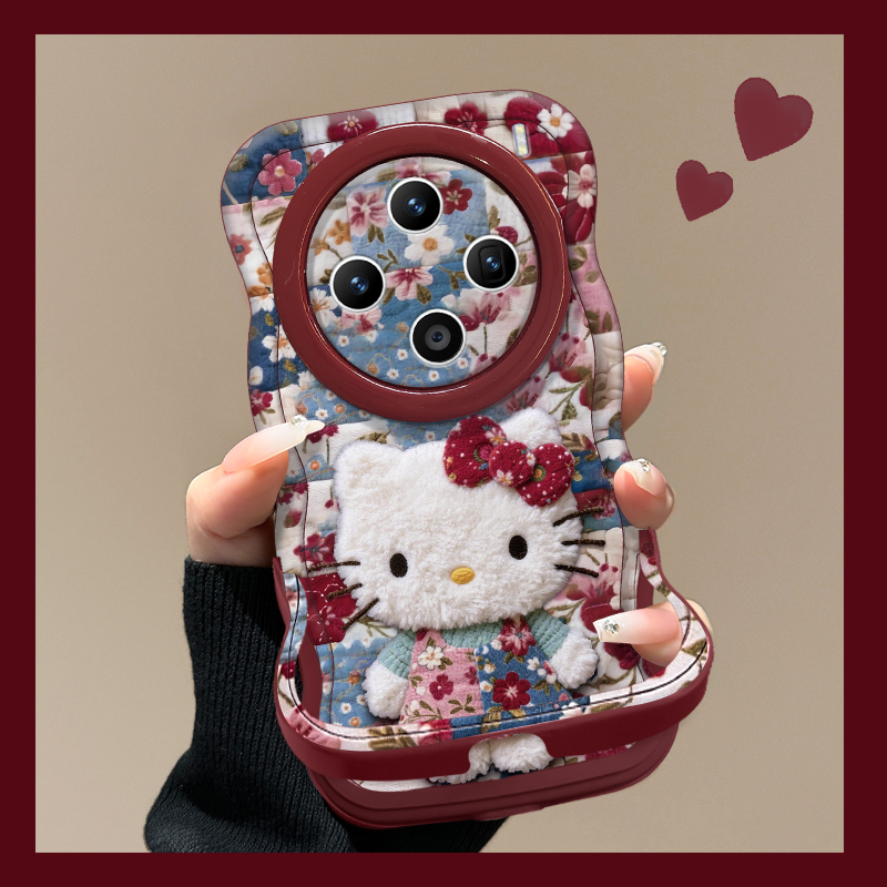 适用vivo碎花kt双支架手机壳