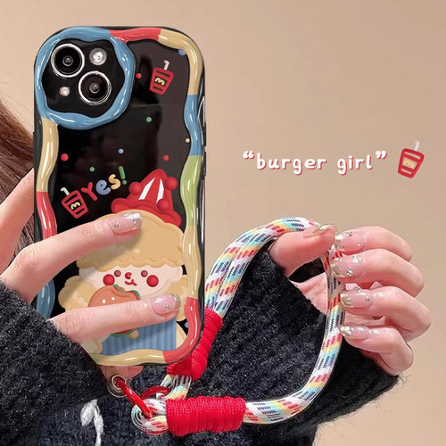 奶油纹吃东西女孩手机壳