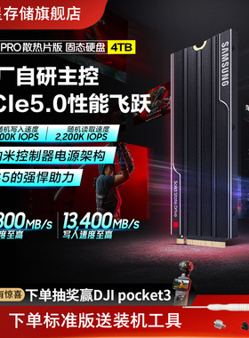 三星9100PRO散热片版 4TB台式机PCPS5电脑NVMePCIe5.0M.2固态硬盘