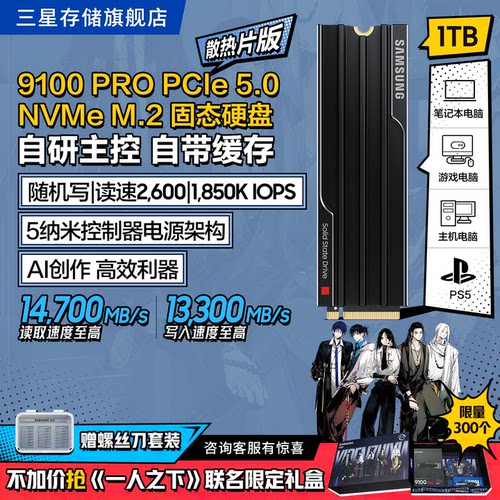 三星9100PRO散热片版固态硬盘