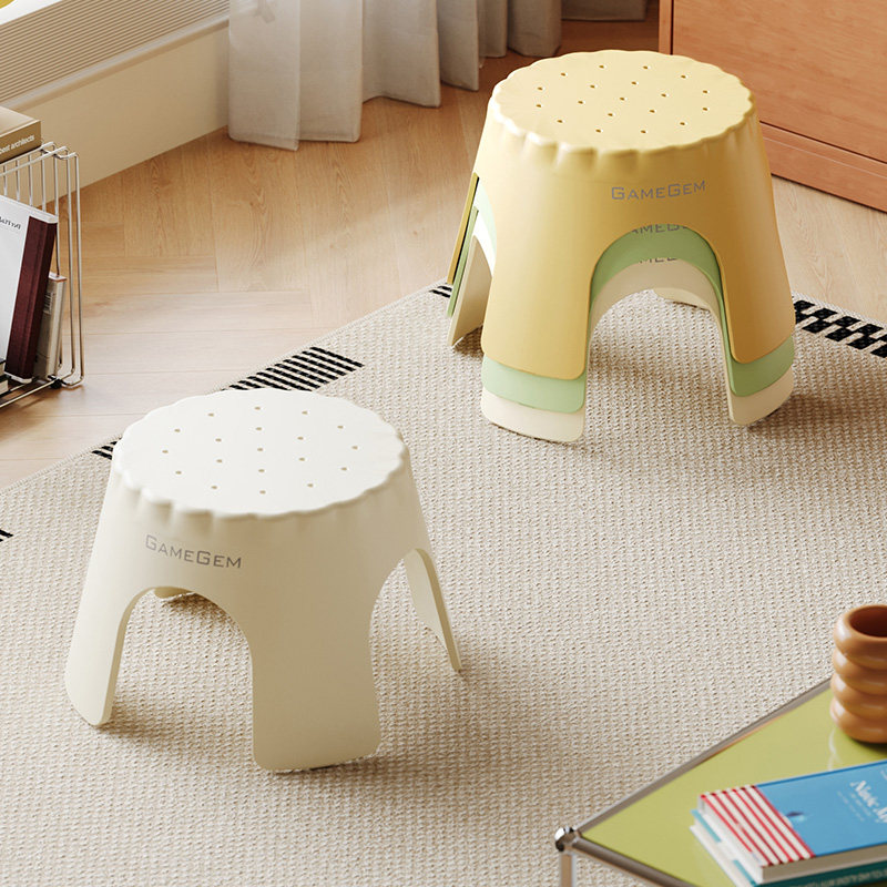 格美居饼干小凳子家用加厚矮凳可叠放换鞋凳浴室防滑小板凳踩脚凳