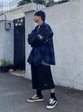 Undermycar24ss运动休闲刺绣过膝短裤vibe风宽松立体阔型七分裤潮