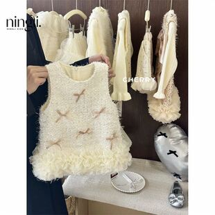 柠里女童小香风加绒连衣裙秋冬装新款洋气高级感女宝宝亮片公主裙