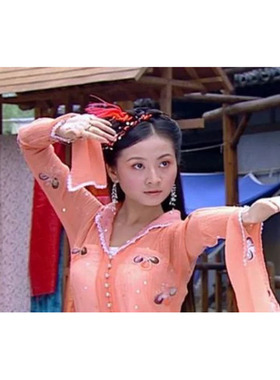 新款多色汉服古装亮片花边仙女蕾丝刺绣婚纱橙色服装面料野餐布