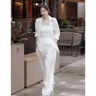 高端气质西装女2025新款夏款高级时尚套装减龄轻薄防晒西服两件套