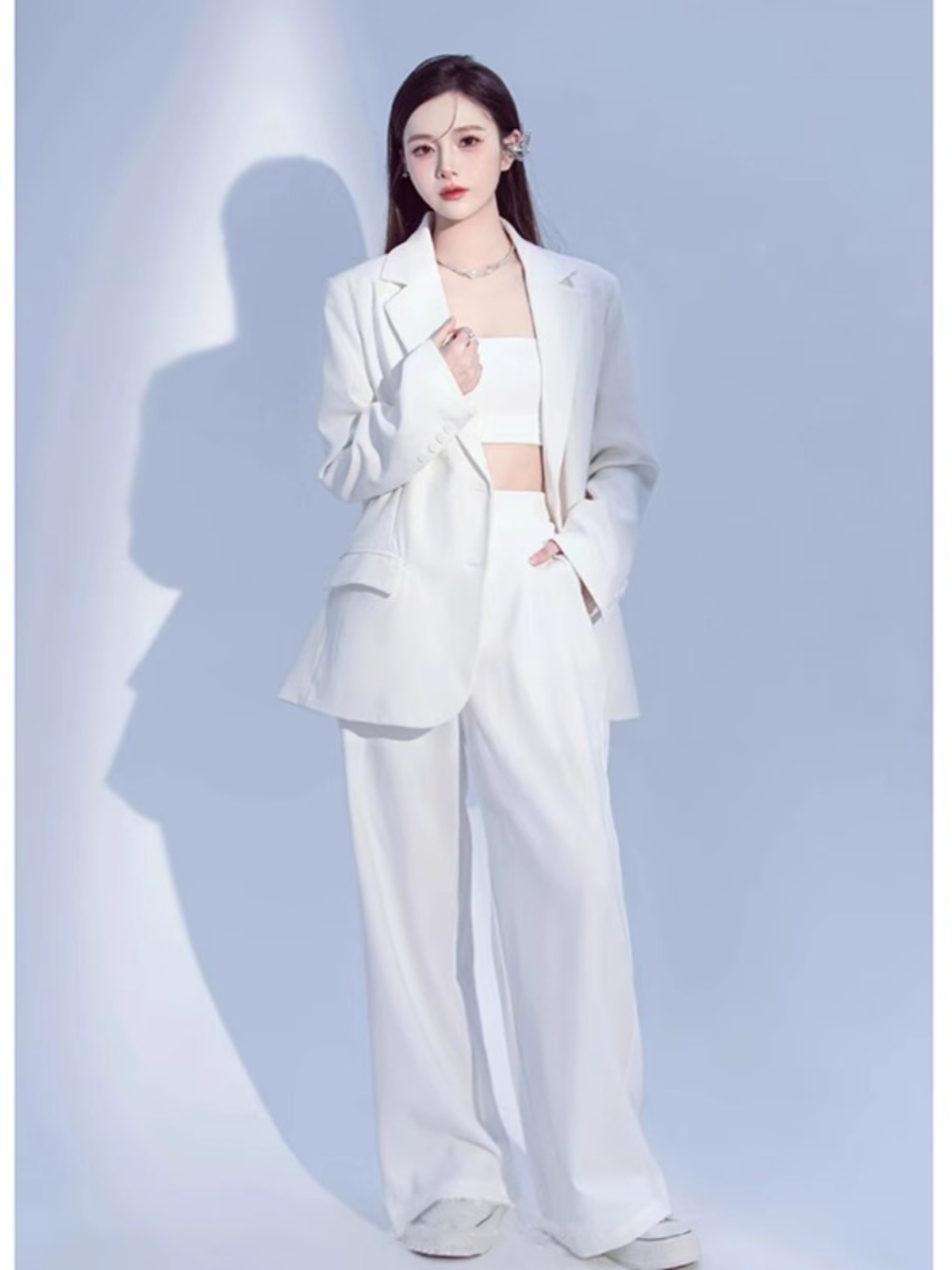 白色设计感西装套装高级感女神范气质春秋新款高端职业职业小西服