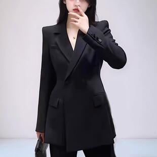 黑色西装外套女高端职业装气质女神范职场套装西服正装修身收腰秋