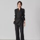 气质黑色腰带轻职场西装 收腰显瘦女 套装 高级设计感职业西服微喇裤